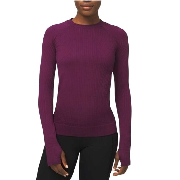 Lululemon NWT* Rest Less Long Sleeve Pullover Marvel Plum (discoloration) Size 2 - Picture 1 of 8